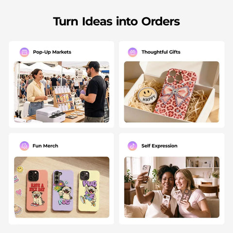 Auto 3D Vacuum Phone Case Heat Press Machine For Custom Sublimation Printing On Curved IPhone And Android Covers displayed in pop-up market.