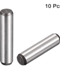 Quarter Inch Dowel Pins, 1 Inch Long, Heat Treated Alloy Steel For Extra Hardness, Bright Finish, Anti Rust, 10 Piece Set