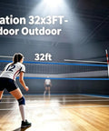 Heavy Duty Outdoor Volleyball Net For Beach And Backyard, Weatherproof And Built To Last, Tough As Nails, Regulation 32x3FT on court