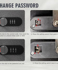 Instructions for changing the combination on 16 Key Wall Mounted Lock Box With Three Digit Combination Lock And Backup Key