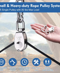 Heavy Duty 304 Stainless Steel Pulley Kit With Extra Long Nylon Rope For Flag Poles Clotheslines Garage Hoists And Pro Level Diy Builds That Handle Big Loads No Sweat Without Skipping A Beat, M15 pulley with 80 lbs load.