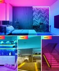 50 Feet LED Strip Lights With App And Remote Control Music Sync RGB Color Changing 16 Million Colors 100 Brightness Levels in bedrooms and kitchens