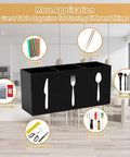 3 Compartment Plastic Utensil Organizer Silverware Caddy For Countertop Black Acrylic Kitchen Cutlery Storage Flatware Holder