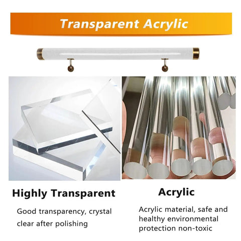 Wall Mount Clear Acrylic Railing Kit With Sleek Silver Brackets For Indoor Stairs And Decks showcasing transparent acrylic materials.