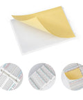 Adhesive backing and close-up of Six Pack 400 Point Solderless Breadboard Kit For Arduino Projects With Dual Power Rails And Color Coded Layout Easy Prototyping Boards For Circuits And Diy Electronics.