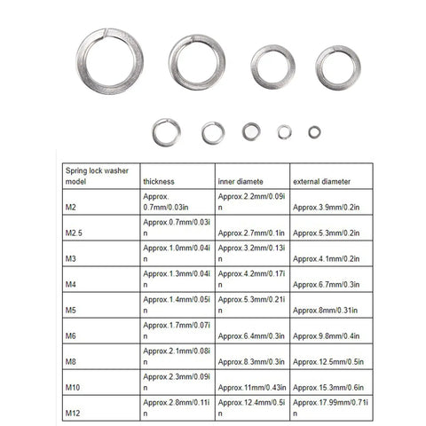 Flat Washer Set 480 Pcs 304 Stainless Steel Metric M2 To M10 Assortment Kit For Automotive Marine Electrical Appliance Hardware Repair Ideal For DIY Projects And Everyday Fixes Must Have spring lock washers sizes chart