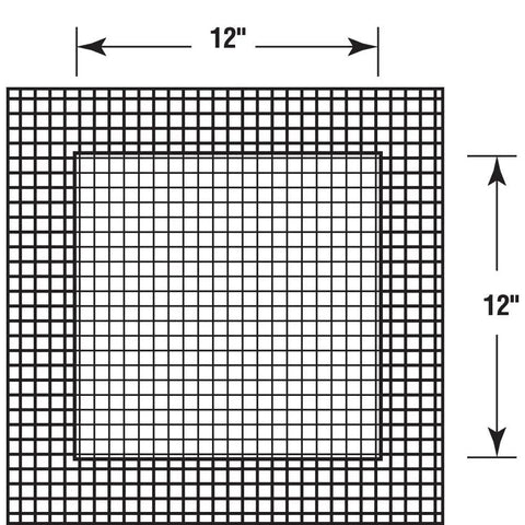 Self Adhesive Drywall Repair Patch 12x12 Inch With Fiber Mesh Over Galvanized Plate, Adhesive Backed, square grid pattern