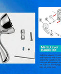 Metal Lever Handle Kit For Delta RP74148 Fits Foundation Series Single Handle Tub And Shower Faucets DIY Friendly Install