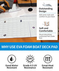 Self-Adhesive Boat Flooring 96-Inch By 23.5-Inch Non-Slip EVA Foam Diamond Pattern Marine Grip Sheet For Jon Boats Surfboards SUP Kayaks Yachts Cool Gray