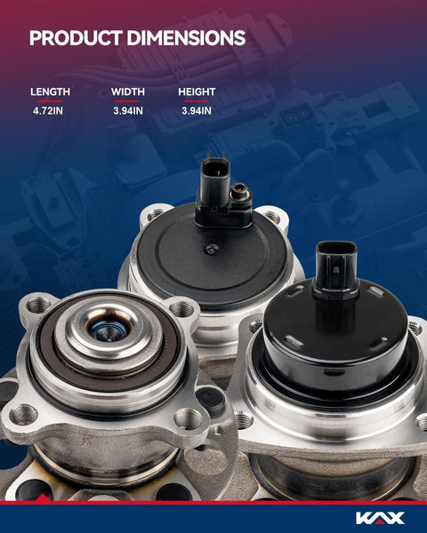 Front Wheel Bearing 510063 Drop In Replacement for Toyota Camry, Ford Edge, Lexus ES350 displayed with dimensions