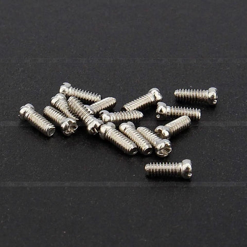 Precision Crafted Micro Stainless Steel Screws For Professional Watch Repairs And Antique Clock Restoration Hella Durable Tiny Watchmaker Parts Collection on black background.