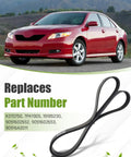 Serpentine Drive Belt For Toyota Camry Corolla Matrix RAV4 Scion XB And Pontiac Vibe EPDM Belt Built To Last With Top Notch Wear Resistance For Smooth Performance And Long Life On Your Daily Ride, black EPDM replacement belt