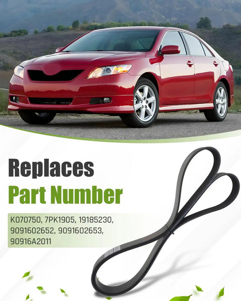 Serpentine Drive Belt For Toyota Camry Corolla Matrix RAV4 Scion XB And Pontiac Vibe EPDM Belt Built To Last With Top Notch Wear Resistance For Smooth Performance And Long Life On Your Daily Ride, black EPDM replacement belt