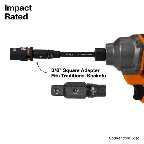Tough As Nails 16In1 Hybrid Screwdriver featuring 3/8” square adapter for traditional sockets and impact rated use.