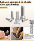 Stainless Steel Socket Head Cap Screws Kit Metallixity 1050 Pieces Pro Grade M1.4 And M1.6 With Lengths 3 4 6 8 10 Mm And 4 6 8 10 16 Mm Internal Hex Drive Allen Screws For DIY Projects, Furniture Repair, Plumbing, Woodworking displayed.