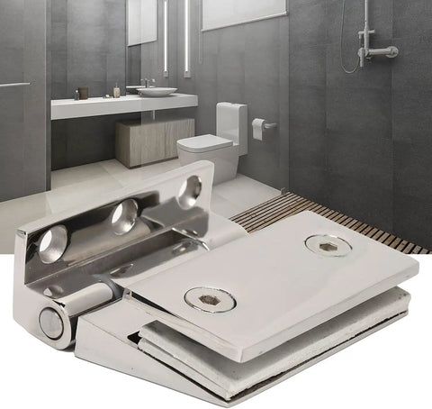 Heavy Duty Stainless Steel Door Hinges For Glass Doors Cabinets And Gates Tough As Nails Built To Last With Rust Resistant Replacement Hardware Easy Install For Showcases And Cupboards displayed in sleek bathroom setting