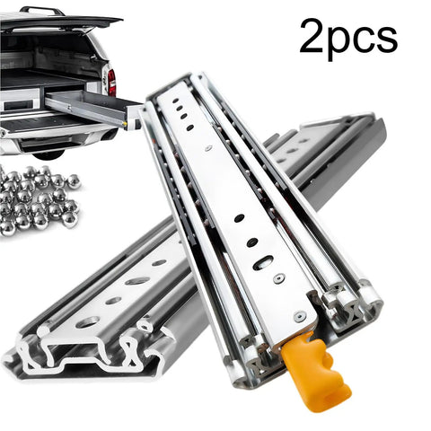 44 Inch Cabinet Locking Rail Set With Locking Runners and Full Extension Ball Bearing Slides for Heavy Duty Drawers Cold Rolled Steel Construction With Blue Zinc Finish for Rust Resistance, 2pcs