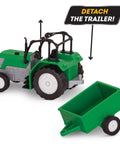 7-Inch Tractor Toy With Lights And Sounds, Movable Parts And Detachable Trailer With Rear Hatch, durable farm vehicle for kids