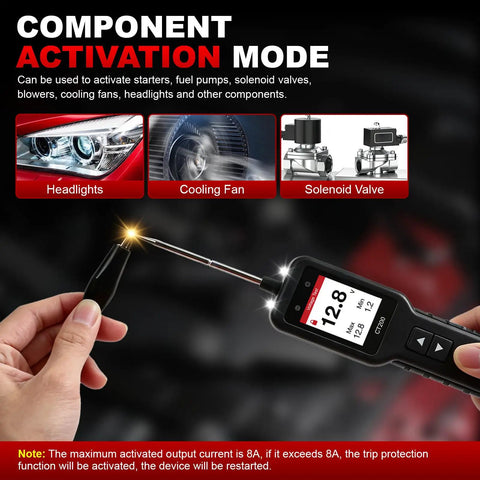 Circuit Probe Kit Pro Grade With 1.8 Inch Color TFT Display For 0 To 80V Automotive Electrical Systems Quick Short Finder Breaker Detector Component Activated Tests And Multimeter Mode With Four Diagnostic Functions DC Voltage AC Voltage Resistance Diode, activated mode