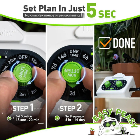 Automatic Plant Waterer For Indoor And Outdoor Pots Easy Setup Drip Irrigation System Battery Powered IP54 Waterproof
