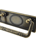 Close-up of Antique Bronze Bail Drawer Pulls 2.5 Inches Center Spacing 64 Mm Vintage Drop Swing Cabinet Knob Hardware Zinc Alloy