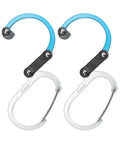 HeroClip Carabiner Gear Clip And Hook Medium For Camping Hiking And Garage Organization Versatile 3in1 Clip, Blue Steel 2 Pack