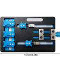 Grab And Go Adjustable Jaw Clamp Fixture For Motherboards And PCBs top view aluminum alloy construction dimensions shown