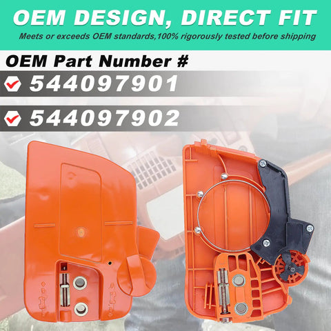 Chainsaw Chain Brake Assembly And Three Eighths Inch Six Tooth Sprocket Clutch Drum Kit For 235 236 240 235E 240E 236E Chainsaws Replacement Clutch Side Cover Professional Grade Durable Easy Install Parts Kit with OEM part numbers 544097901 and 544097902