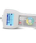Pro Grade Digital Force Gauge With 2 Lb Capacity And 0.0005 Lb Resolution For Tension Or Compression, Built In MicroSD Card, USB And RS232 Interfaces, Peak And Multi Peak Detection, Backlit LCD With Auto Rotate Display on side view