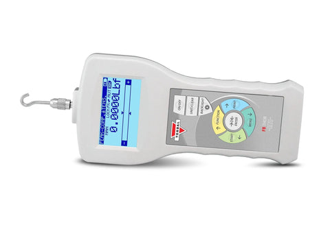 Pro Grade Digital Force Gauge With 2 Lb Capacity And 0.0005 Lb Resolution For Tension Or Compression, Built In MicroSD Card, USB And RS232 Interfaces, Peak And Multi Peak Detection, Backlit LCD With Auto Rotate Display on side view