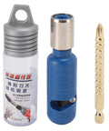 Jiawu Electric Drill Wire Stripping Tool Kit with blue attachment and hex shank in compact housing for quick cable peeling.