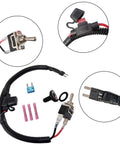 Fuse Bypass Switch Kit For Mini Fuse Tow Vehicles with components showing rocker switch, waterproof cover, and cable.