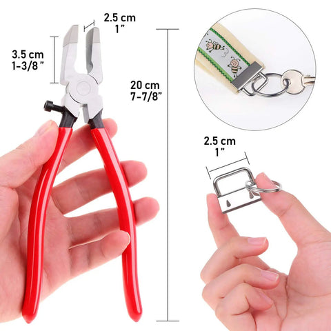 40 Piece 1 Inch Key Fob Hardware Set With Pliers For Wristlets Lanyards And Key Chains Making Supplies In Four Colors