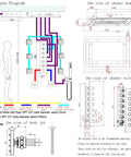 Pipes diagram and size specifications for the Slick 28 Inch Ceiling Rainfall Shower Panel With Bright Led Display And Six Dual Mode Body Jets Complete Brushed Gold Bathware Kit.