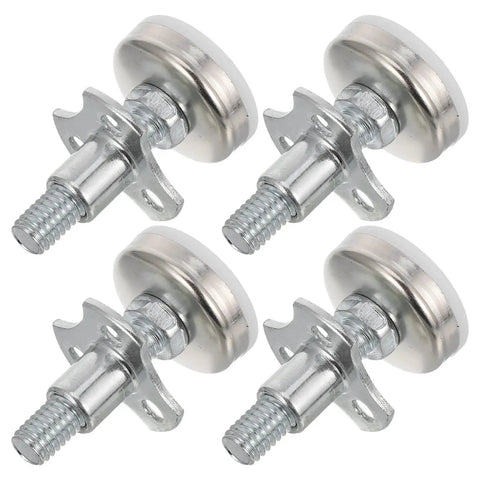 Close-up of Heavy Duty Adjustable Leveling Feet Set 10Pcs Screw On Table And Chair Levelers For Desks Cabinets And Furniture Legs Galvanized Metal