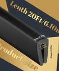 Black U-Channel Rubber Edge Trim, Flexible PVC Edge Protector for Sheet Metal, 20Ft in length, showing product size details.