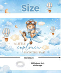 Airplane Baby Shower Banner With Little Explorer Vibe And Hot Air Balloons Boy Shower Backdrop 6 By 3 Point 6 Ft Photo Background