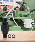 Heavy Duty Hydraulic Quick Connect Coupler Set M14x15mm Male Pipe Fitting Leak Proof Steel Ball Locking Temp Range Minus Twenty To One Twenty C Durable Industrial Use No Sweat Over Broken Repairs Ever Again Badass Gear For Rigging Pros Hate Failure. black M14x15mm steel hydraulic coupler with O-rings on industrial machinery