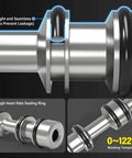 Close-up of Three Way Two Position Hand Pull Valve 1/4 inch NPT showing sealing ring, air pneumatic valve for industrial use