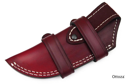 Top Grain Leather Knife Sheath For Fixed Blade Knives Belt Carry Dual Orientation Vertical And Horizontal Left Hand Friendly