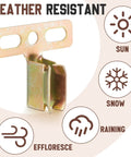 Heavy Duty 24 Piece Steel Shutter Clips For Vinyl Window Shutters Featuring Hidden Mount Hardware And No Sweat Exterior Fasteners Ensuring A Rock Solid Damage Free Installation Upgrade Now, close-up of weather-resistant steel clip.
