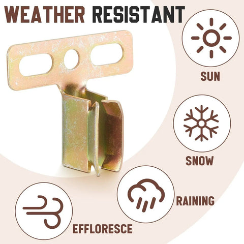 Heavy Duty 24 Piece Steel Shutter Clips For Vinyl Window Shutters Featuring Hidden Mount Hardware And No Sweat Exterior Fasteners Ensuring A Rock Solid Damage Free Installation Upgrade Now, close-up of weather-resistant steel clip.
