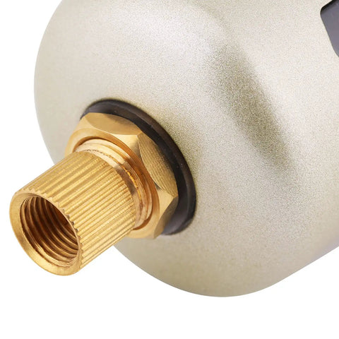 Close-up of Heavy Duty Aluminum Water Filter for Compressed Air Systems with Auto Drain, showing G3/8 pipe size connection.