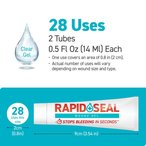 Clear Wound Gel That Stops Bleeding In Seconds, Fast Acting First Aid Gel For Minor Cuts, Scrapes And Razor Nicks, Two Tubes Pack