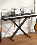 Double X Keyboard Stand For Digital Pianos And 54 To 88 Key Keyboards Portable Heavy Duty Adjustable Music Stand in home studio setup