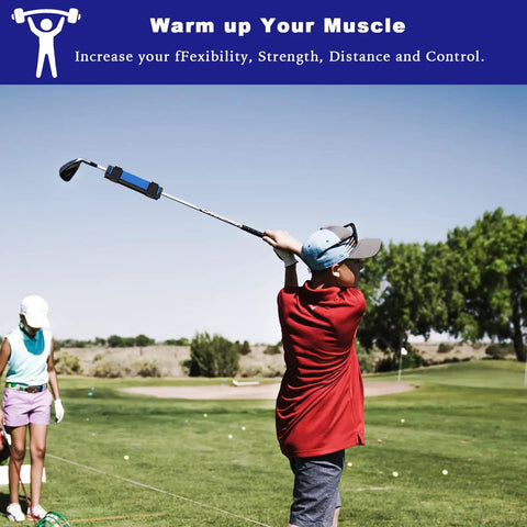 Child using Stripe Golf Swing Weight For Practice And Warm Up, Multi Club Training Weight To Build Muscle Memory, Pro Style Swing Trainer