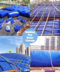 Massive Capacity Collapsible Water Bladder Tank For Gardens And Farms, Portable Water Storage Bag setup on construction site