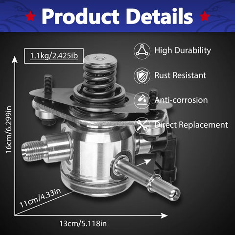 High Pressure Fuel Pump EP1028 2 4L For 2010 2017 Chevy Equinox Malibu Impala GMC Terrain Buick LaCrosse Verano Regal 2.4L