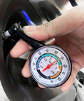 High Precision Mechanical Tire Pressure Gauge For Car And Motorcycle With Analog Dial No Fuss Portable Air Pressure Tool For Safe Driving And Peak Tire Life Daily, hand-held on car tire valve