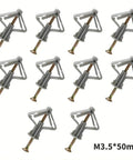 100 Pack Self Drilling Anchor Screws M3.5 Hollow Wall Kit with expansion tubes and zinc plated screws, showing multiple anchors
